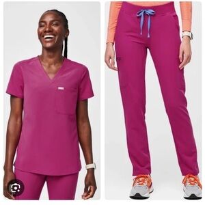 FIGS Raspberry sorbet scrub set